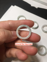 Load image into Gallery viewer, 100% natural type A icy watery green/white/yellow/purple jadeite jade band ring group R111
