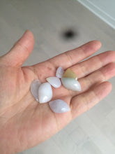 Load image into Gallery viewer, 100% natural type A jadeite jade icy watery Willow leaf/petal/peach pendant group AC79
