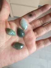 Load image into Gallery viewer, 100% natural type A jadeite jade icy watery Willow leaf/petal pendant group AC82
