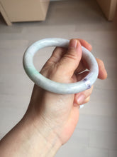 Load image into Gallery viewer, 59mm certified 100% natural type A light green/white/purple slim round cut jadeite jade bangle PC34-2674
