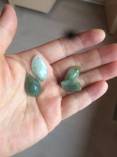 Load image into Gallery viewer, 100% natural type A jadeite jade icy watery Willow leaf/petal pendant group AC82
