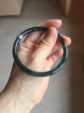 Load image into Gallery viewer, 61mm Certified Type A 100% Natural dark green/blue/gray Guatemala slim round cut Jadeite bangle BP199-5515
