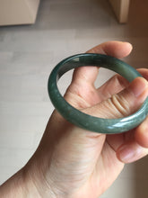 Load image into Gallery viewer, 58.6mm Certified Type A 100% Natural dark green/blue/gray/black with flying snow Guatemala Jadeite bangle BS155-0123
