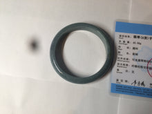 Load image into Gallery viewer, 59mm Certified Type A 100% Natural light blue/gray Guatemala Jadeite bangle Y134-6420

