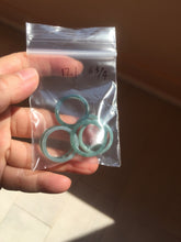 Load image into Gallery viewer, 17.1mm 6 3/4 100% natural type A icy watery green/blue icy watery Guatemala jadeite jade band ring group BP80
