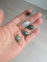 Load image into Gallery viewer, 100% natural type A jadeite jade icy watery Willow leaf/petal pendant group AC82
