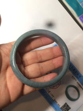 Load image into Gallery viewer, 59mm Certified Type A 100% Natural light blue/gray Guatemala Jadeite bangle Y134-6420
