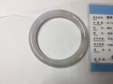 Load image into Gallery viewer, 54.3mm Certified Type A 100% Natural light green purple round cut jadeite Jade bangle E138-4942
