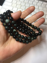 Load image into Gallery viewer, AllaboutjadeCanada.com only. 6.5-7.5mm 100% natural black/blue/green/brown(Wuji, Mocui) jadeite jade beads bracelet AK8 (Add on item, not sale individually. ) .
