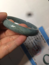 Load image into Gallery viewer, 59mm Certified Type A 100% Natural light blue/gray Guatemala Jadeite bangle Y134-6420
