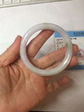 Load image into Gallery viewer, 54.3mm Certified Type A 100% Natural light green purple round cut jadeite Jade bangle E138-4942
