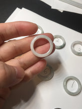 Load image into Gallery viewer, 100% natural type A icy watery green/white/yellow/purple jadeite jade band ring group R111
