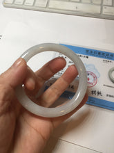 Load image into Gallery viewer, 56.5mm Certified Type A 100% Natural light green/purple/white round cut Jadeite bangle PD105-4910
