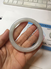 Load image into Gallery viewer, 56.5mm Certified Type A 100% Natural light green/purple/white round cut Jadeite bangle PD105-4910
