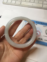 Load image into Gallery viewer, 56.5mm Certified Type A 100% Natural light green/purple/white round cut Jadeite bangle PD105-4910
