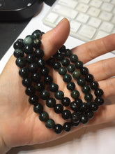 Load image into Gallery viewer, AllaboutjadeCanada.com only. 6.5-7.5mm 100% natural black/blue/green/brown(Wuji, Mocui) jadeite jade beads bracelet AK8 (Add on item, not sale individually. ) .
