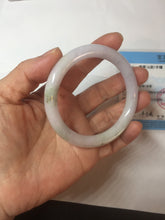 Load image into Gallery viewer, 54.3mm Certified Type A 100% Natural light green purple round cut jadeite Jade bangle E138-4942

