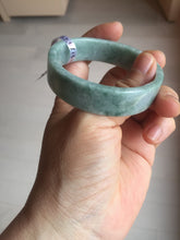 Load image into Gallery viewer, 52.8mm Certified type A 100% Natural green with green floating flowers Jadeite Jade square bangle PC36-0408
