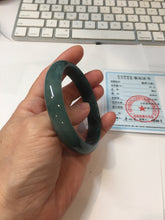 Load image into Gallery viewer, 60.5mm Certified Type A 100% Natural dark green/blue/gray/black Guatemala Jadeite bangle PJ136-1477
