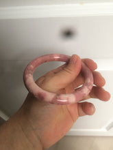 Load image into Gallery viewer, 58mm 100% natural rose pink round cut rose stone (Rhodonite)bangle sy4
