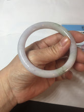 Load image into Gallery viewer, 54.3mm Certified Type A 100% Natural light green purple round cut jadeite Jade bangle E138-4942
