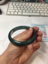 Load image into Gallery viewer, 60.5mm Certified Type A 100% Natural dark green/blue/gray/black Guatemala Jadeite bangle PJ136-1477
