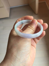 Load image into Gallery viewer, 50.3mm certified 100% natural Type A sunny green white/purple(春带彩) slim jadeite jade bangle BS166-1621
