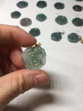 Load image into Gallery viewer, 100% Natural type A icy watery blue green gray Guatemala jadeite Rose Pendant group BP181

