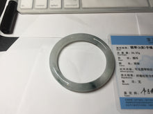 Load image into Gallery viewer, 53.4mm Certified Type A 100% Natural icy watery light green white roung cut jadeite Jade bangle AU51-8147

