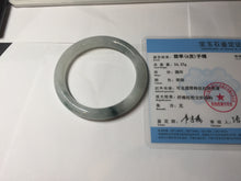 Load image into Gallery viewer, 53.4mm Certified Type A 100% Natural icy watery light green white roung cut jadeite Jade bangle AU51-8147
