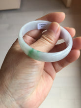 Load image into Gallery viewer, 50.5mm certified 100% natural Type A sunny green white/purple(春带彩) thin jadeite jade bangle BS165-1617
