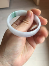 Load image into Gallery viewer, 50.5mm certified 100% natural Type A sunny green white/purple(春带彩) thin jadeite jade bangle BS165-1617
