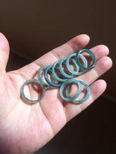 Load image into Gallery viewer, 17.7mm 7 1/2 100% natural type A icy watery green/blue icy watery Guatemala jadeite jade band ring group BP77
