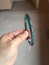 Load image into Gallery viewer, 56mm Certified Type A 100% Natural dark green/blue/gray Guatemala slim round cut Jadeite bangle BP197-2078
