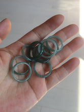 Load image into Gallery viewer, 17.7mm 7 1/2 100% natural type A icy watery green/blue icy watery Guatemala jadeite jade band ring group BP77
