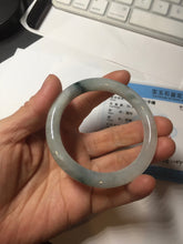 Load image into Gallery viewer, 53.4mm Certified Type A 100% Natural icy watery light green white roung cut jadeite Jade bangle AU51-8147
