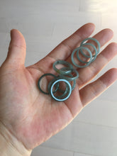 Load image into Gallery viewer, 17.7mm 7 1/2 100% natural type A icy watery green/blue icy watery Guatemala jadeite jade band ring group BP77
