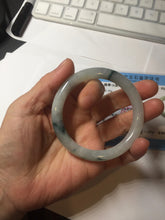 Load image into Gallery viewer, 53.4mm Certified Type A 100% Natural icy watery light green white roung cut jadeite Jade bangle AU51-8147
