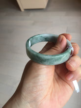 Load image into Gallery viewer, 50.7mm Certified type A 100% Natural green with green floating flowers Jadeite Jade square bangle PC37-0403
