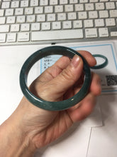 Load image into Gallery viewer, 60.5mm Certified Type A 100% Natural dark green/blue/gray/black Guatemala Jadeite bangle PJ136-1477
