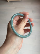 Load image into Gallery viewer, 63mm Certified Type A 100% Natural Light Blue Green Gray Ru Kiln Sky Celadon Blue (汝窑天青蓝) Guatemala Jadeite Jade Slim Round Bangle AZ167-8632
