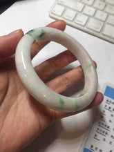 Load image into Gallery viewer, 59.3mm 100% Natural type A sunny green purple white Jadeite Jade bangle PE43-5481

