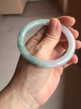 Load image into Gallery viewer, 54.4mm certified 100% natural Type A light green white purple round cut jadeite jade bangle AA121-4903
