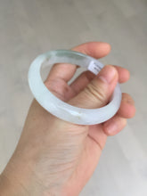 Load image into Gallery viewer, 54.2mm certified 100% natural Type A icy watery light watermelon rind oliy light green/purple/brown( 淡瓜油青) jadeite jade bangle BQ3-8153
