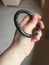 Load image into Gallery viewer, 58.5mm 100% Natural dark green/black meteorite Stellar Night sky round cut nephrite bangle HF105-8794

