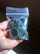 Load image into Gallery viewer, 18.1mm size 8 100% natural type A icy watery green/blue slim style Guatemala jadeite jade band ring group  BP75
