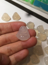 Load image into Gallery viewer, 100% natural icy clear warm light yellow/white agate happy Buddha pendant XY76 (add on item)
