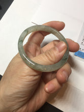 Load image into Gallery viewer, 52mm Certified Type A 100% Natural icy watery light green/dark green/black oval Jadeite bangle PD108-8546
