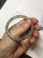 Load image into Gallery viewer, 52mm Certified Type A 100% Natural icy watery light green/dark green/black oval Jadeite bangle PD108-8546

