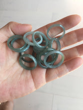 Load image into Gallery viewer, 18.1mm size 8 100% natural type A icy watery green/blue slim style Guatemala jadeite jade band ring group  BP75
